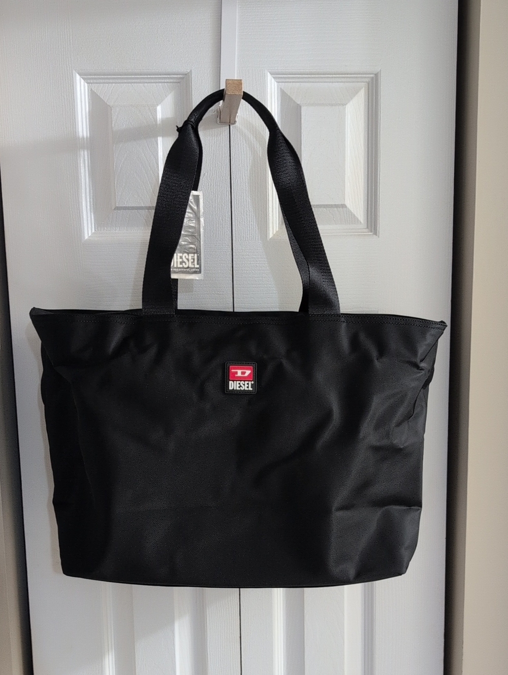Diesel Black Nylon Tote Bag